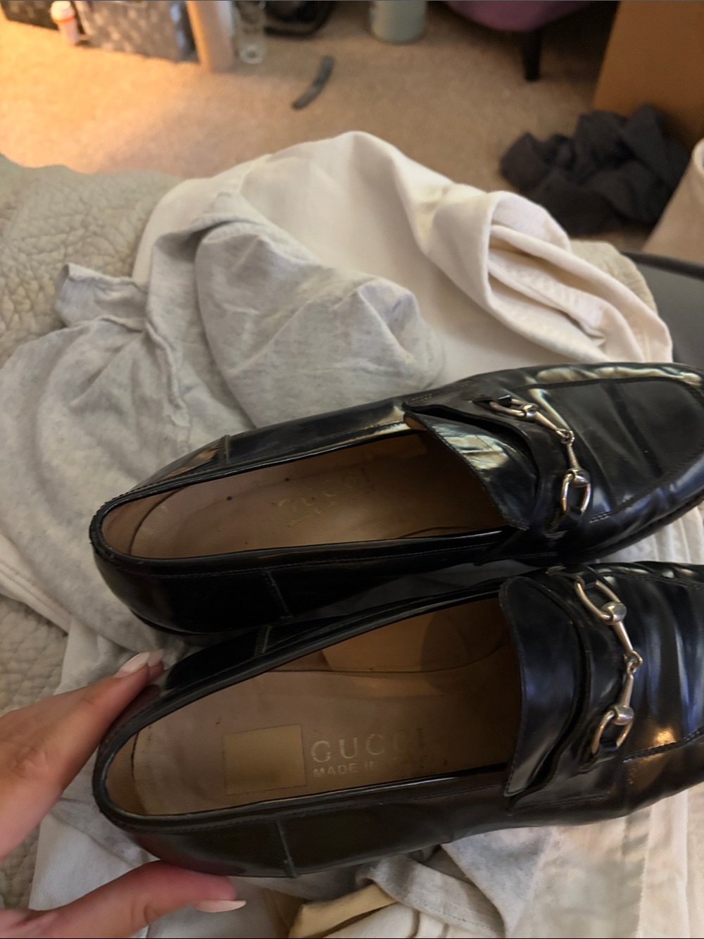Gucci Black Leather Horsebit Slip-On Loafers - Picture 4 of 4